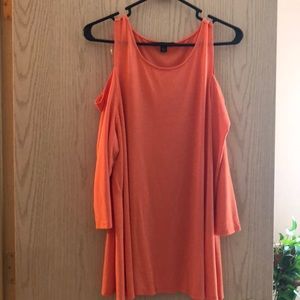 Zac & Rachel Cold Shoulder Cream Orange Sz XL